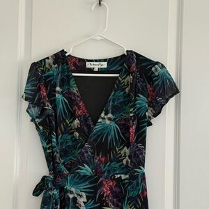 The House of Flynn Teal Floral Maxi Wrap Dress